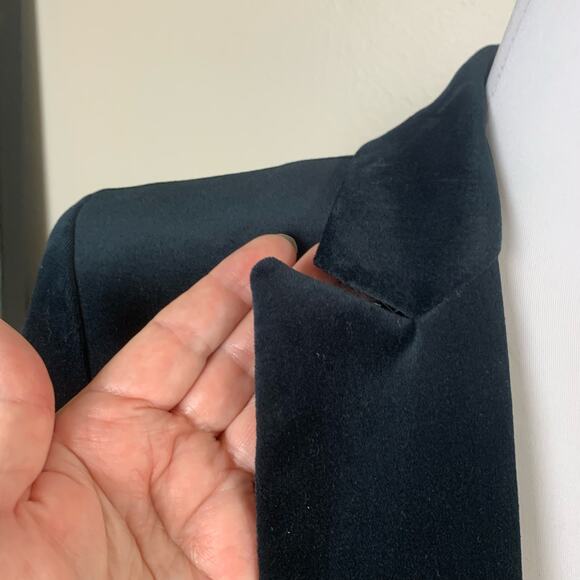 J. Crew Size 10P Petite Velvet Blazer Jacket Navy Blue Single Button Career - Picture 7 of 11